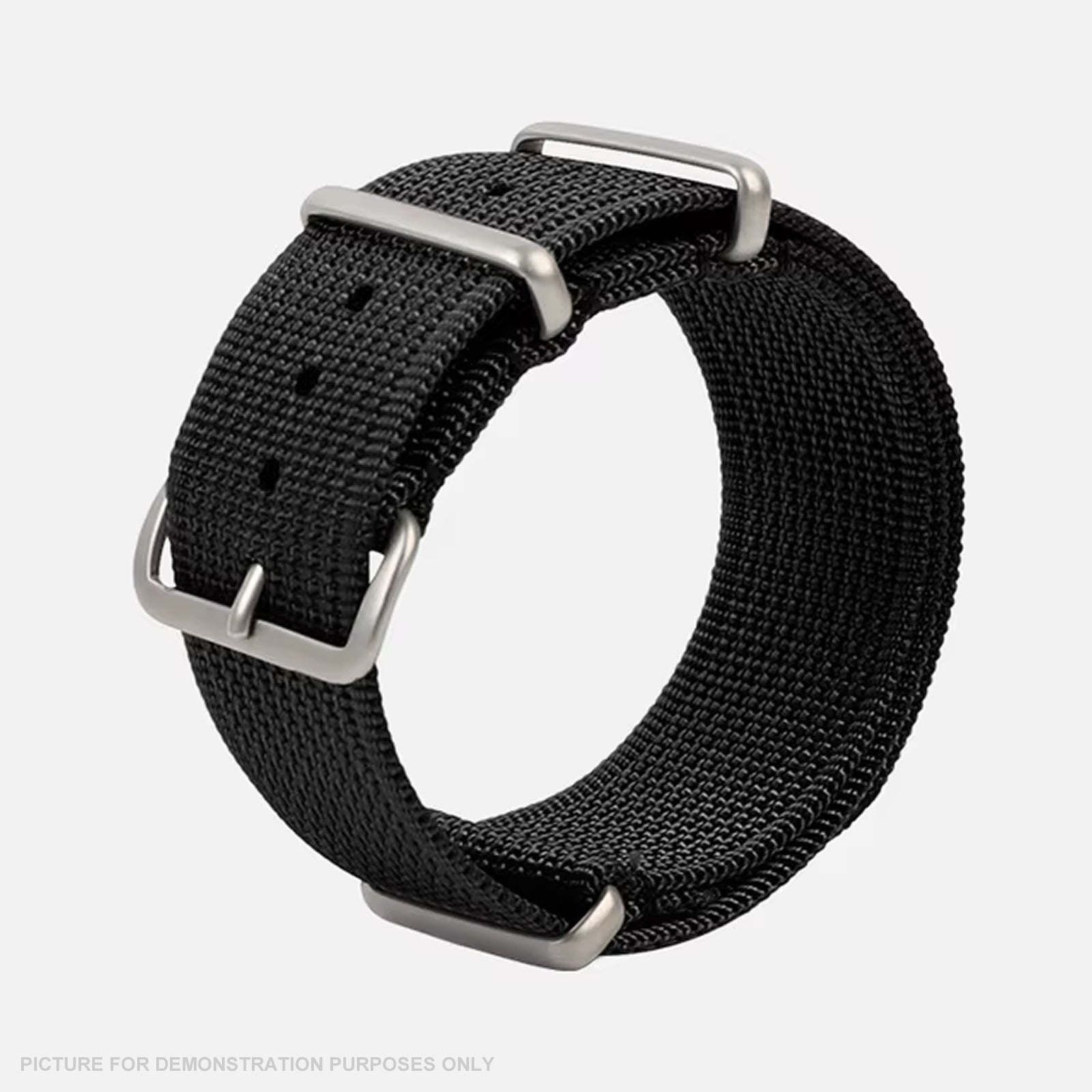 REMZEIM Ribbed Nylon NATO Style Watch Strap - BLACK